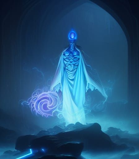 Lich in Ghostly Armor Anime Illustration