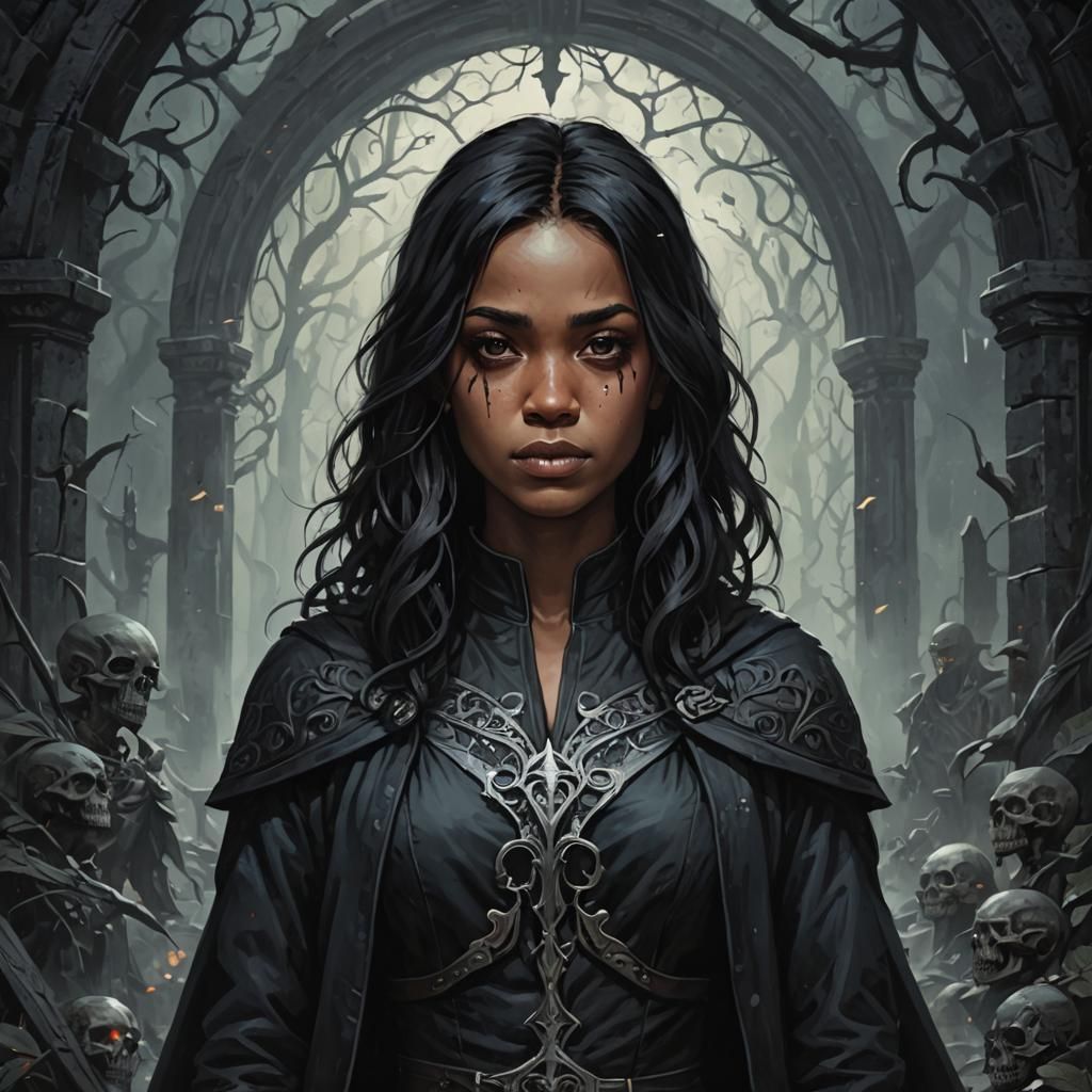 Grimdark Fantasy Portrait in Gothic Style