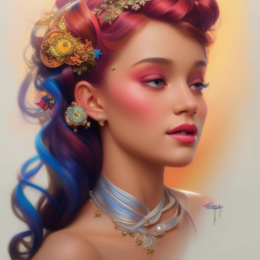 Disney Princess Pencil and Crayon Portrait