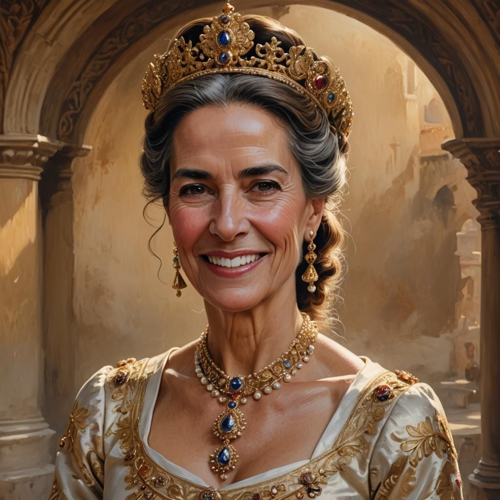 Queen of Spain Portrait in Photorealistic Style