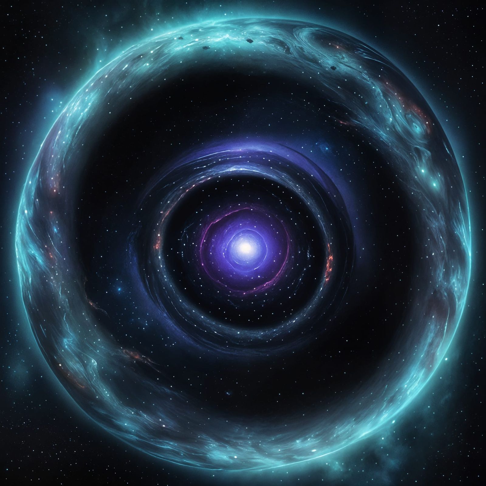 A sentient nebula takes the form of a colossal eye, gazing out into the vast expanse of the universe, its pupil a swirli...