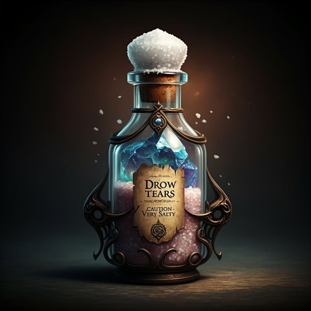 Crystal Vial in Faded Opulence with Salt-Crusted Stopper