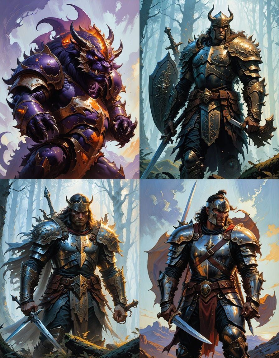 Creative Oil Painting in the Style of Frank Frazetta