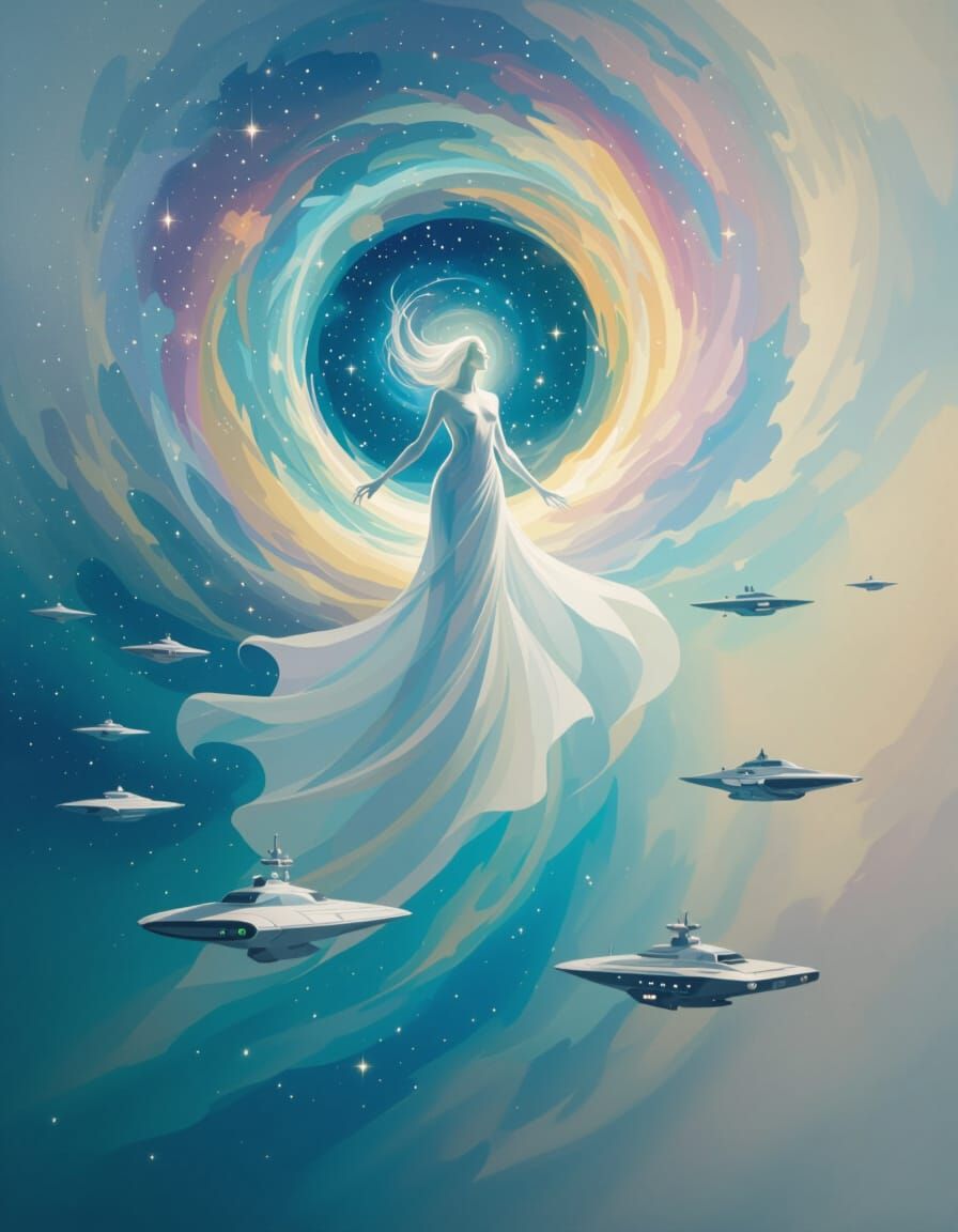 Goddess of Stars: Celestial Vortex in Space