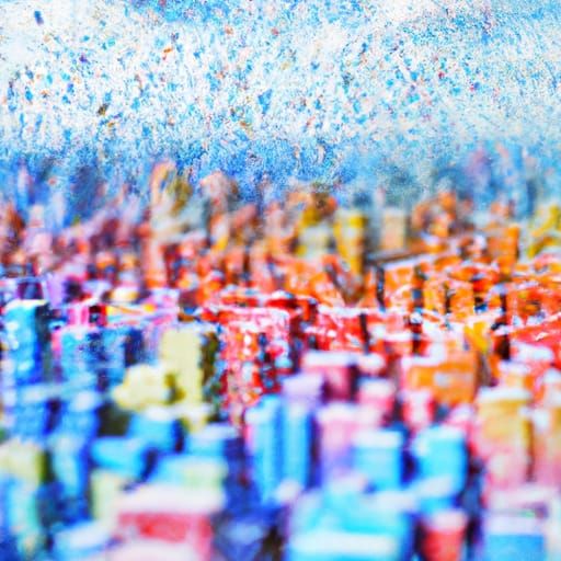 Hyperrealistic Cityscape Splash Art Aerial View