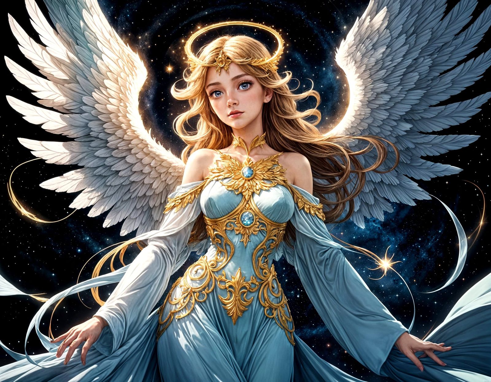 Celestial Angel Descends: Anime Art by Studio Trigger