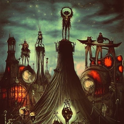 Gothic Steampunk Night Circus: A Surreal Dreamscape