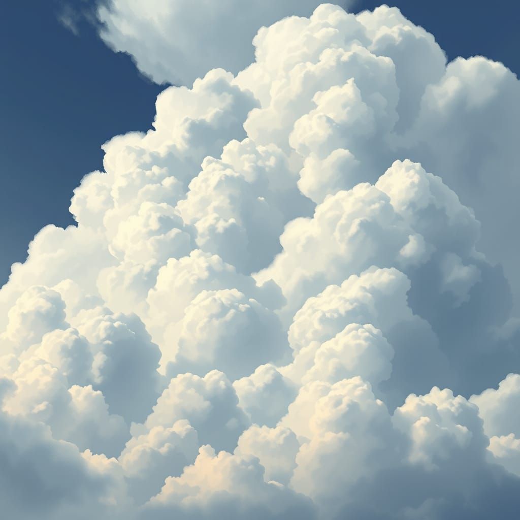 Majestic Grey Clouds in Impressionist Style