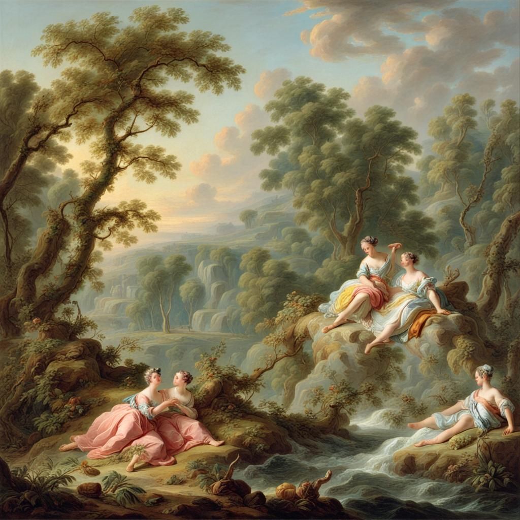 "illustration by François Boucher"
Romantic landscapes