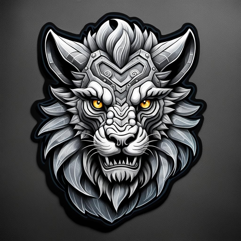 Steel Chimera in Sticker Chalk Art Style