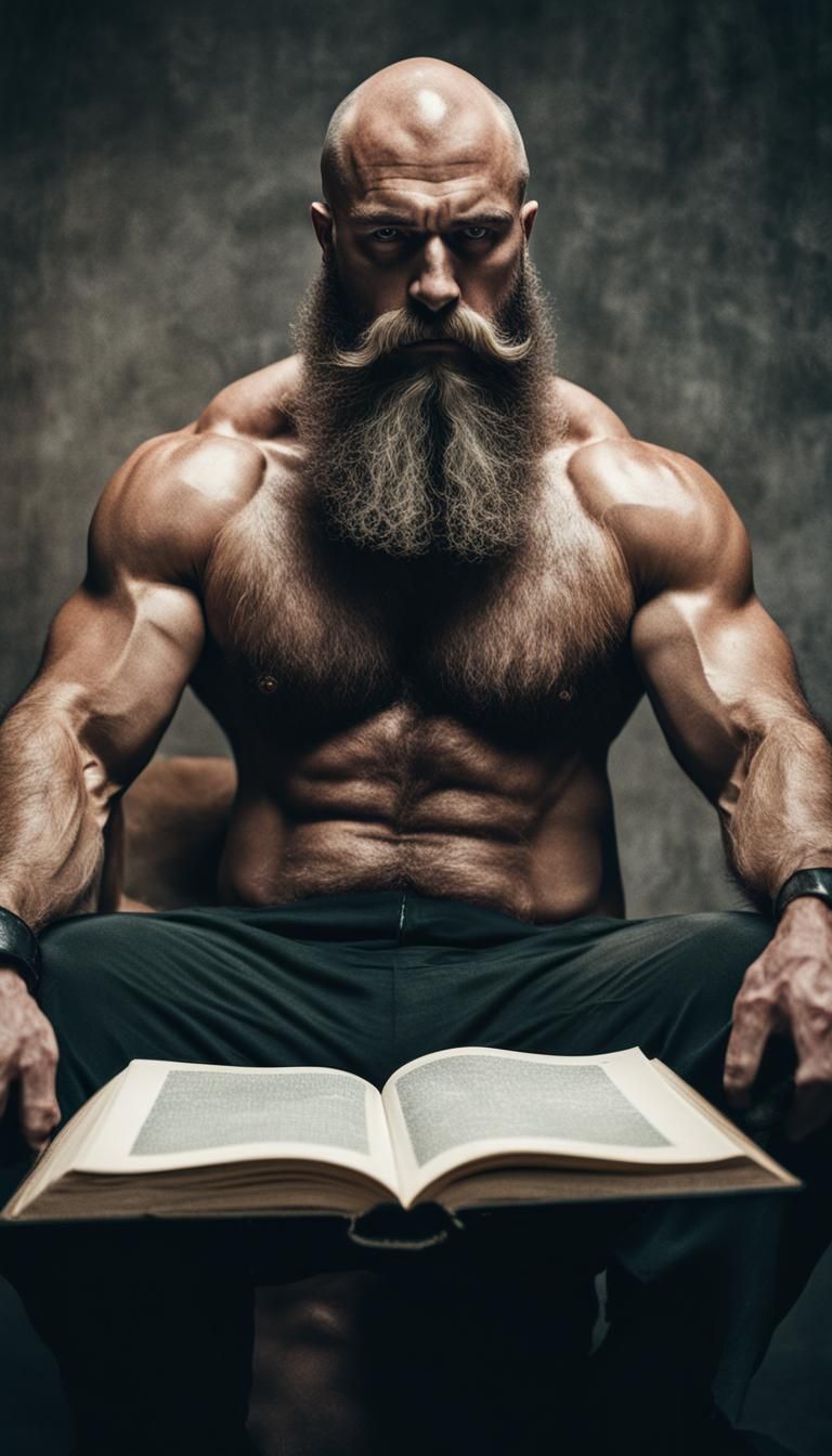 Cinematic Film Still: Slavic Man with Open Book