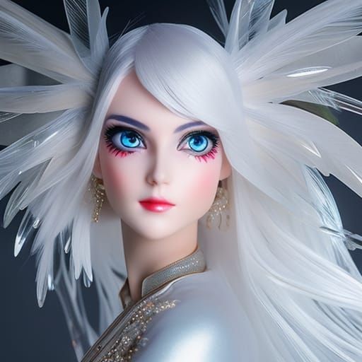 Anime Fairy with Electric Dress, Digital Matte Painting