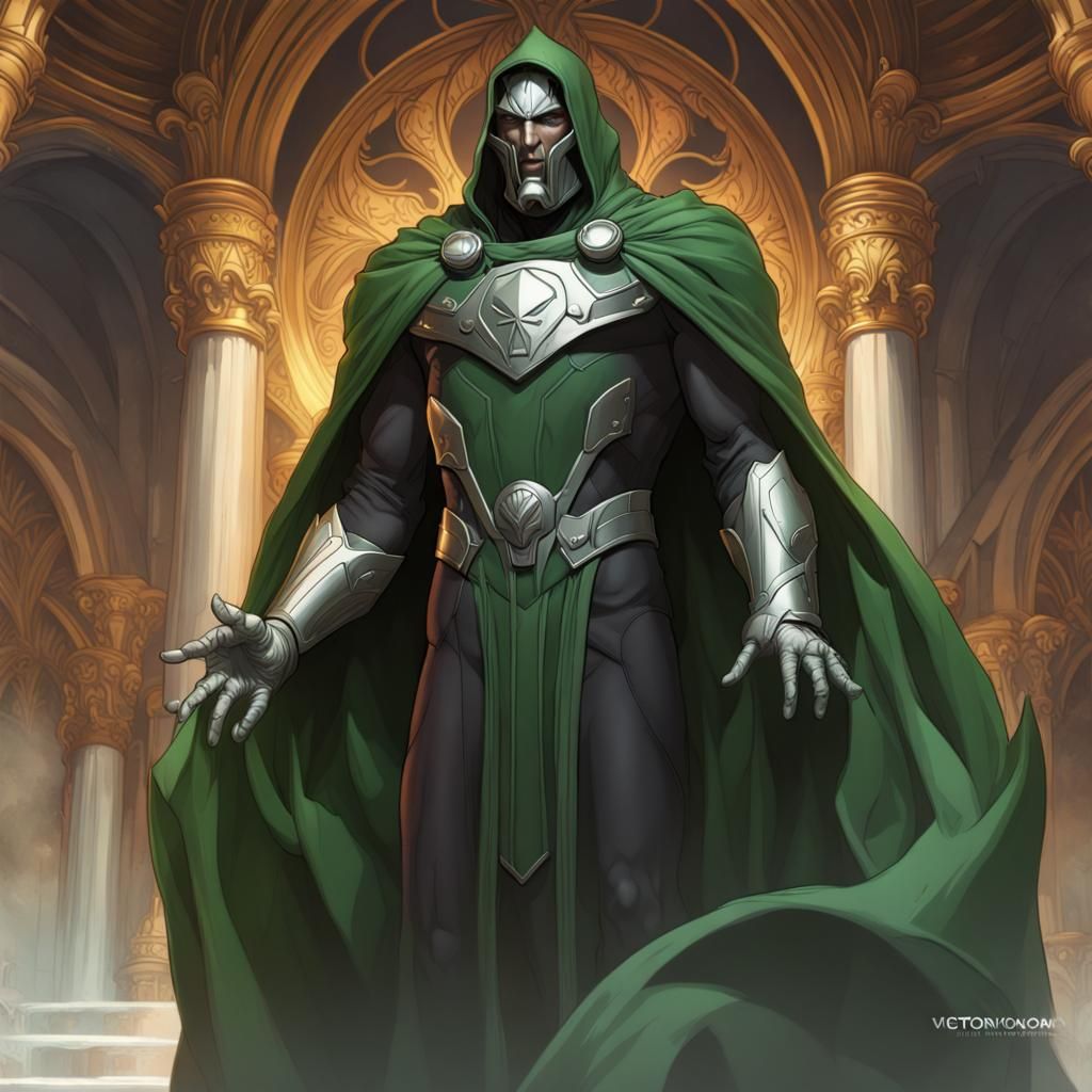 Victor Von Doom Crowned Monarch: Hyperdetailed Portrait