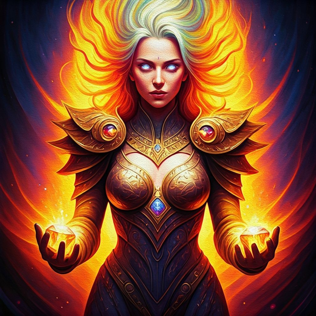 Heroic Goddess of Justice with Rainbow Aura