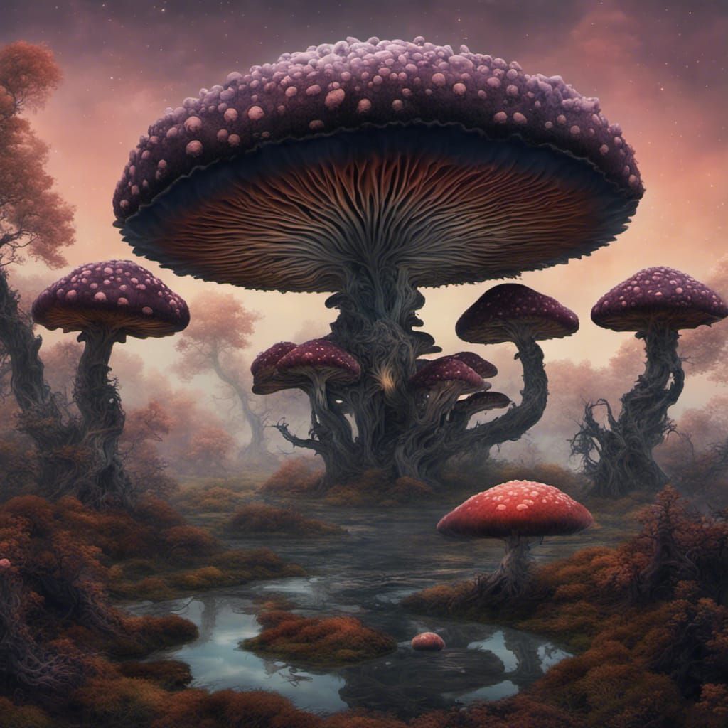 Mushroom Mandelbrot: A Maximalist Fantasy Art Masterpiece
