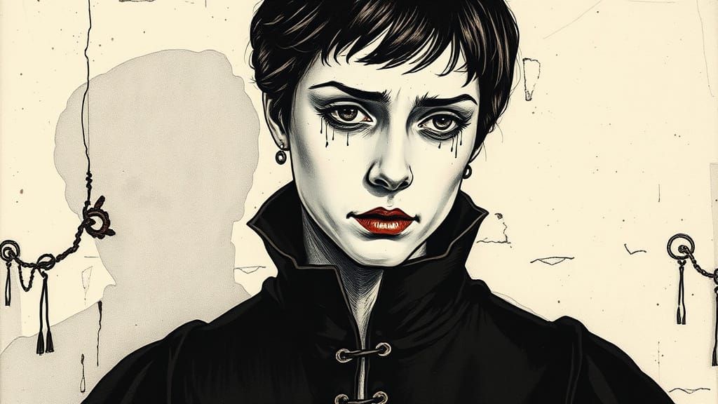 Joan of Arc in Renaissance Jacket, Dark Moody Portrait