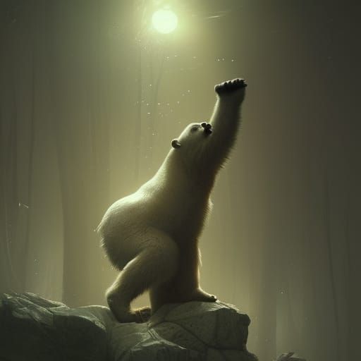 Epic Polar Bear in Dark Fantasy Style