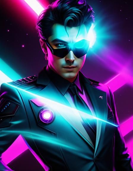 Galactic Gentleman in Neon Ectoplasm with Lens Flare