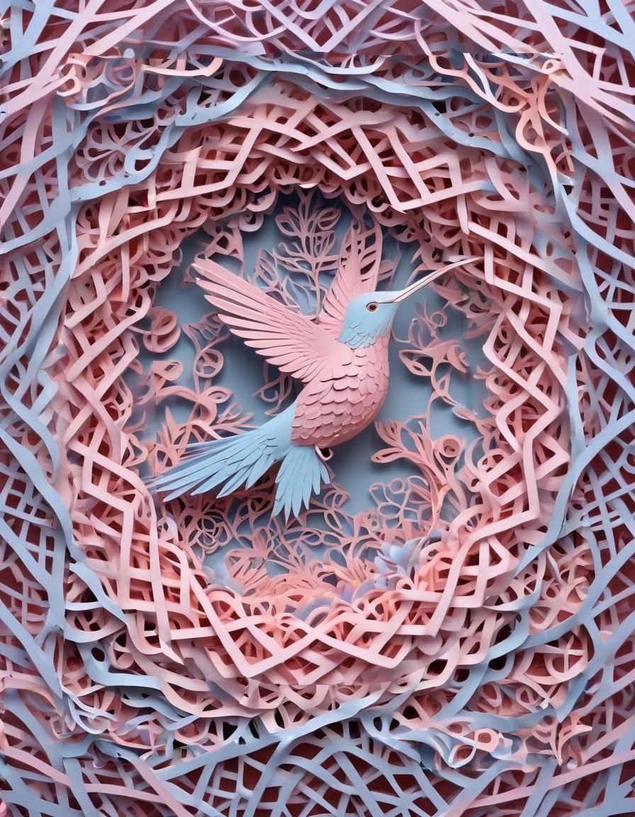 Kirigami Hummingbird