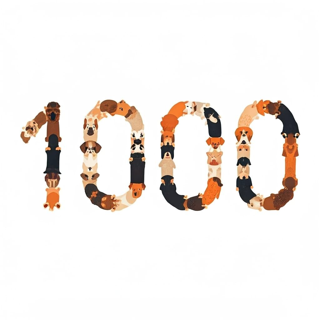 Dogs Form Number 1000 in Digital Illustration