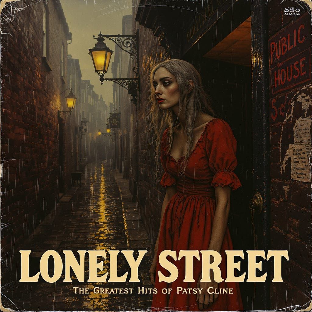 1950s Vinyl Record Cover: Victorian Woman on Lonely Street