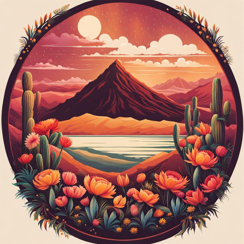 Desert Bloom Waiting for Rain: Symbolic Surrealism