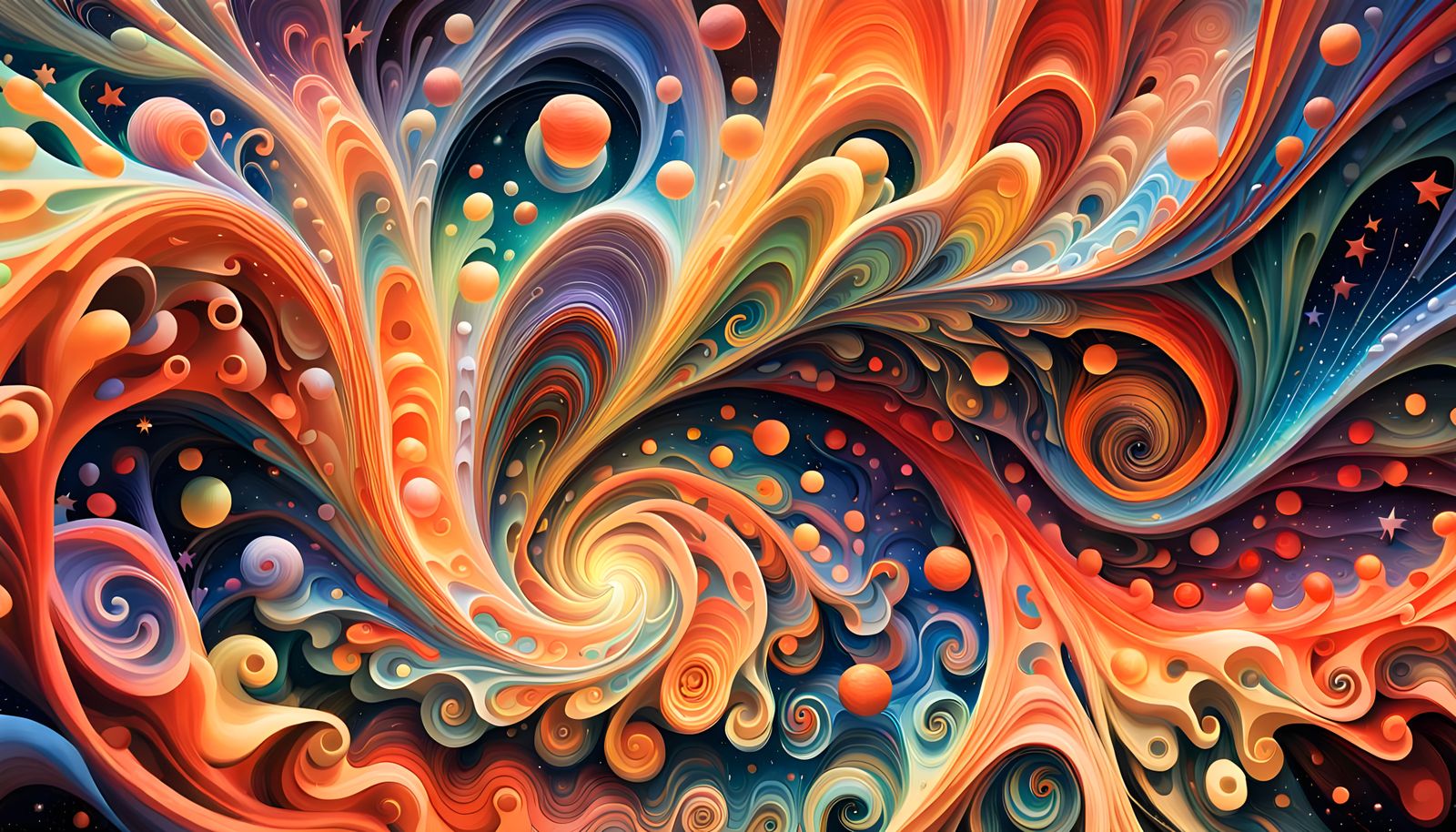 Iridescent Stars Form Celestial Figures in Impasto Style