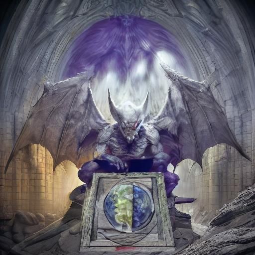 Gargoyle on Guillotine: Dark Fantasy Concept Art
