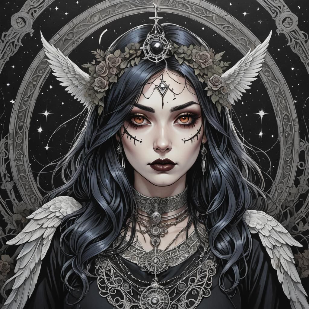 Cosmic Portrait: Metal, Witch, and Angel