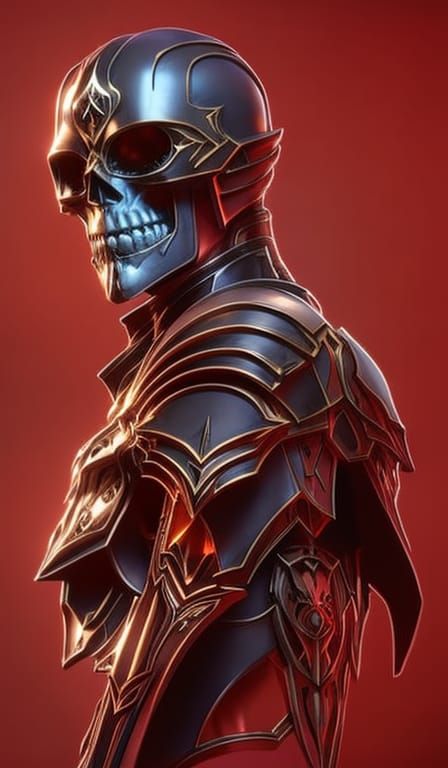 Skeleton Overlord Portrait in Digital Art Style