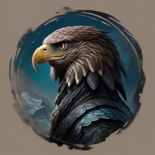 Half Eagle Half Snake Fantasy Concept Art