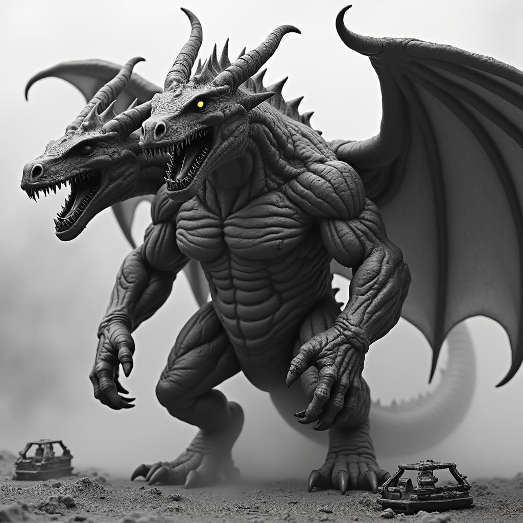 Three-Headed Dragon in Laser War Zone