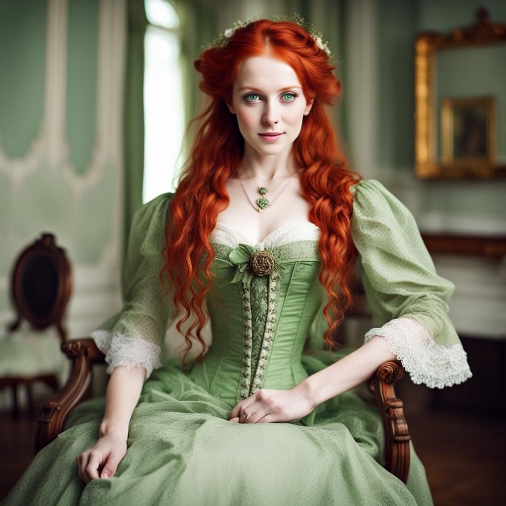 Victorian Portrait of a Red-Haired Beauty