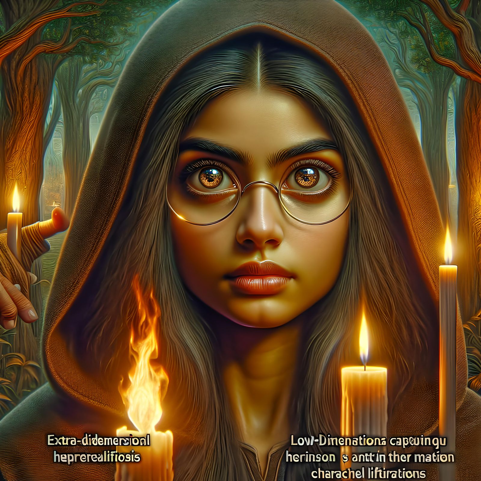 Brave Witch in Enchanted Forest: Pop-Surreal HD Image
