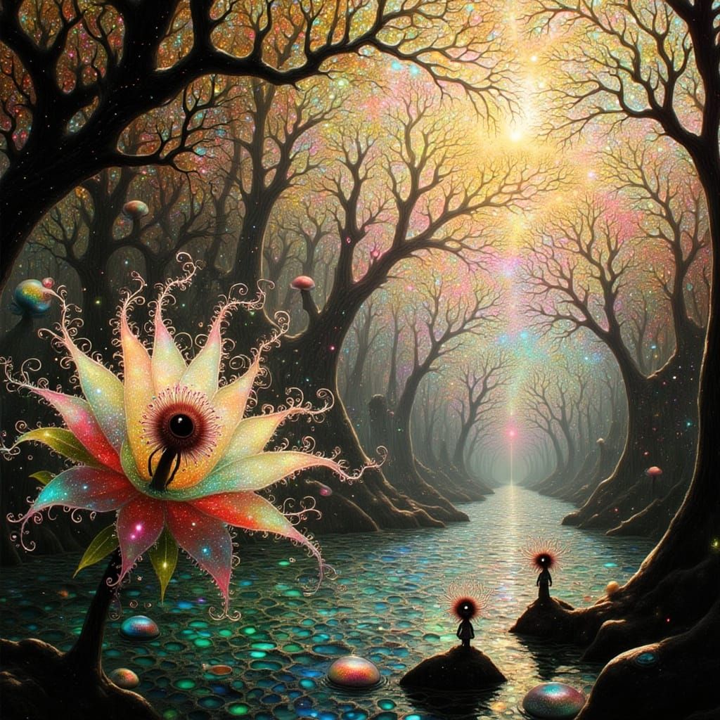 Ethereal Floating Islands with Glowing Botanical Wonders