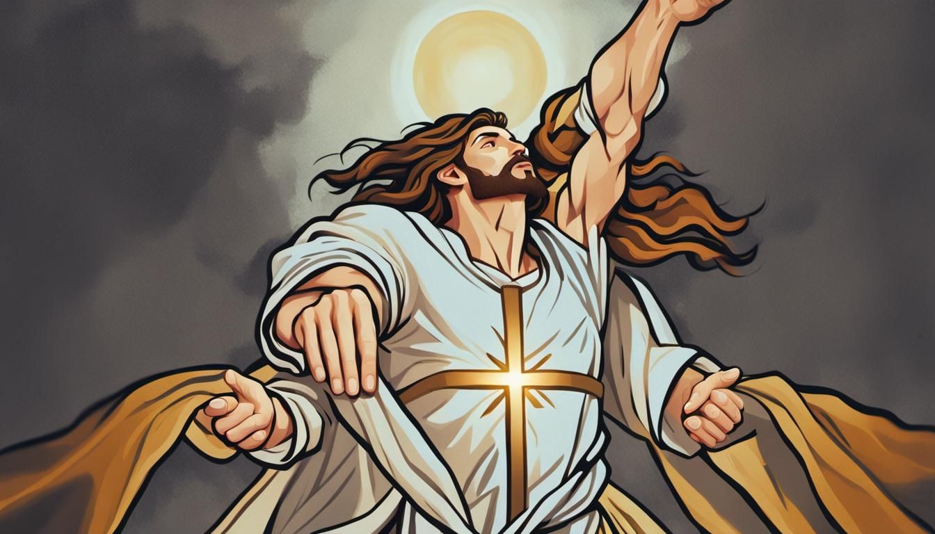 Jesus in a Serene Landscape, Inspired by Caravaggio