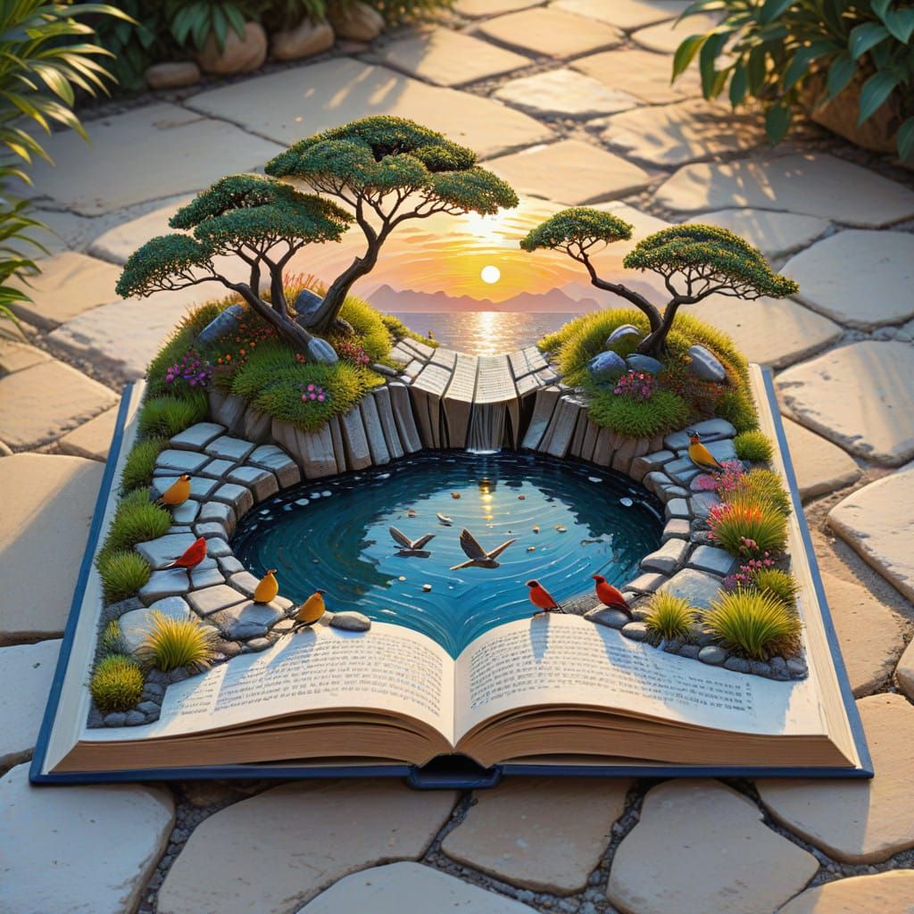 Enchanted Garden of Dreams Unfolds from Ancient Tome