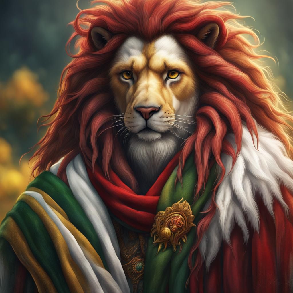 Man with Lion: Detailed Matte Painting