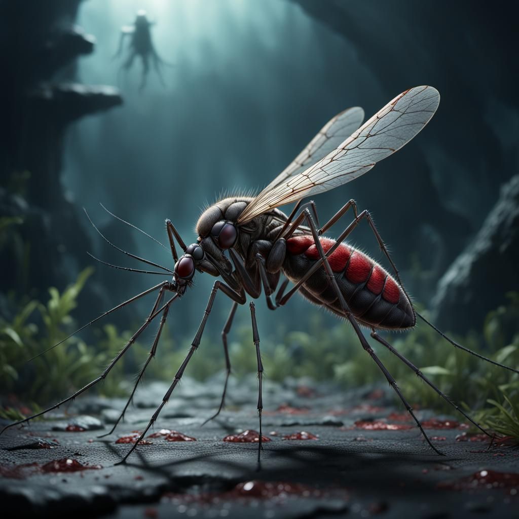 Zombie Mosquito Transformation: Detailed Fantasy Art