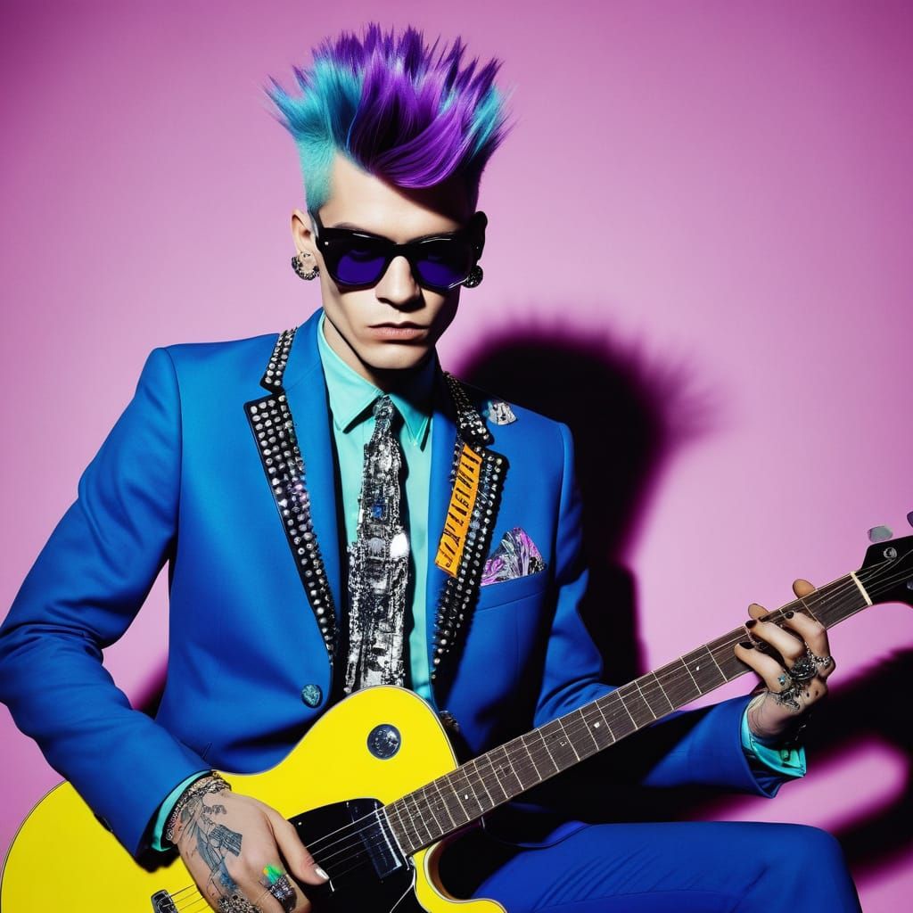 Electric Mod Punk Rocker in Vibrant Colors