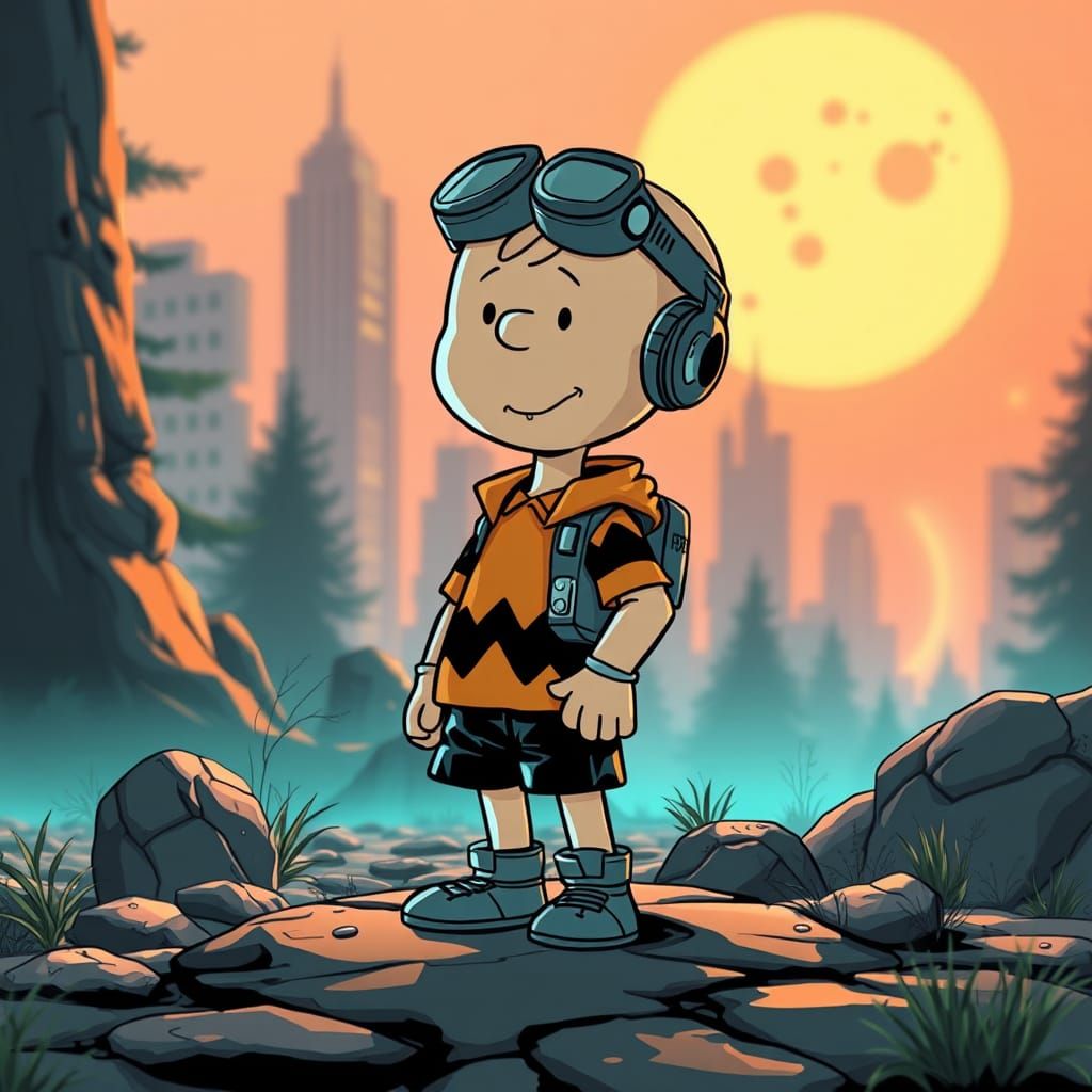 Charlie Brown as Cyberpunk Character