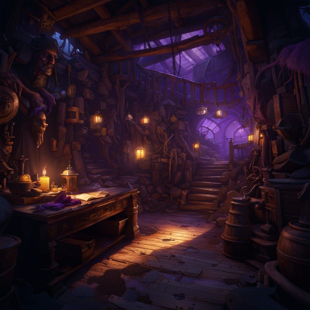 Pirate Cove Hideout in Dark Fantasy Style