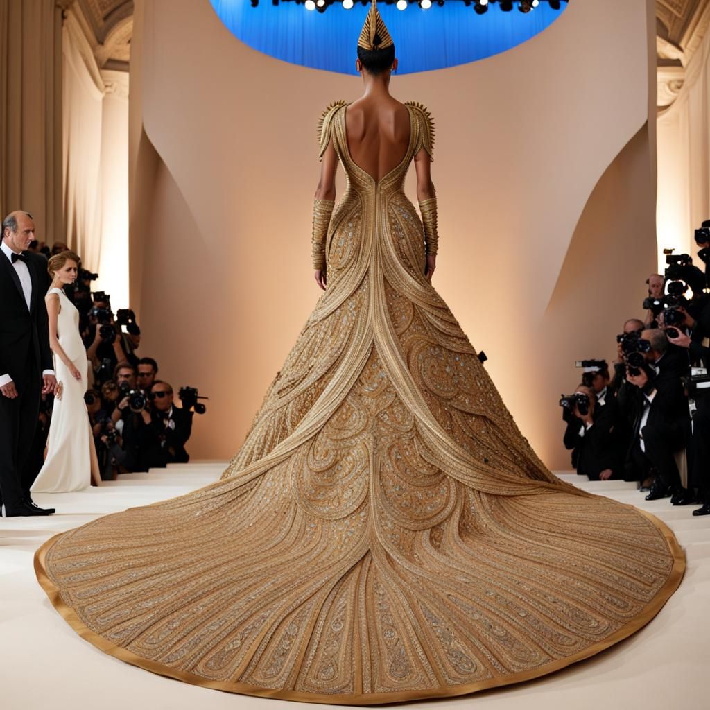 Egyptian Pyramid Inspired Couture Gown