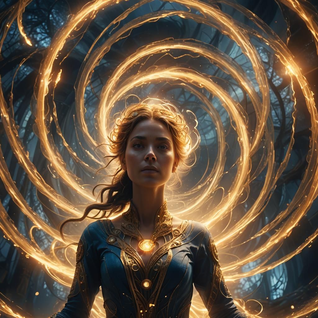 Ethereal Woman's Spiritual Awakening: Matte Painting