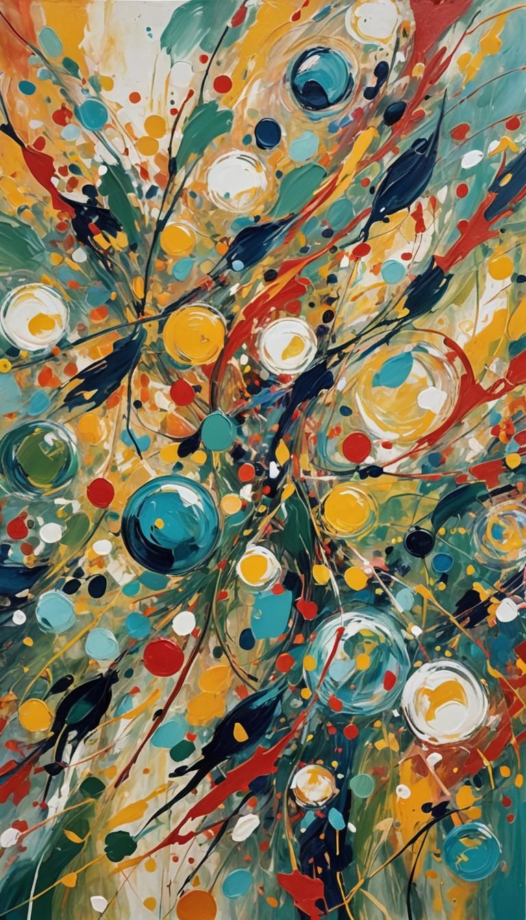 Abstract Expressionism: Swirling Orbs of Warm Connection