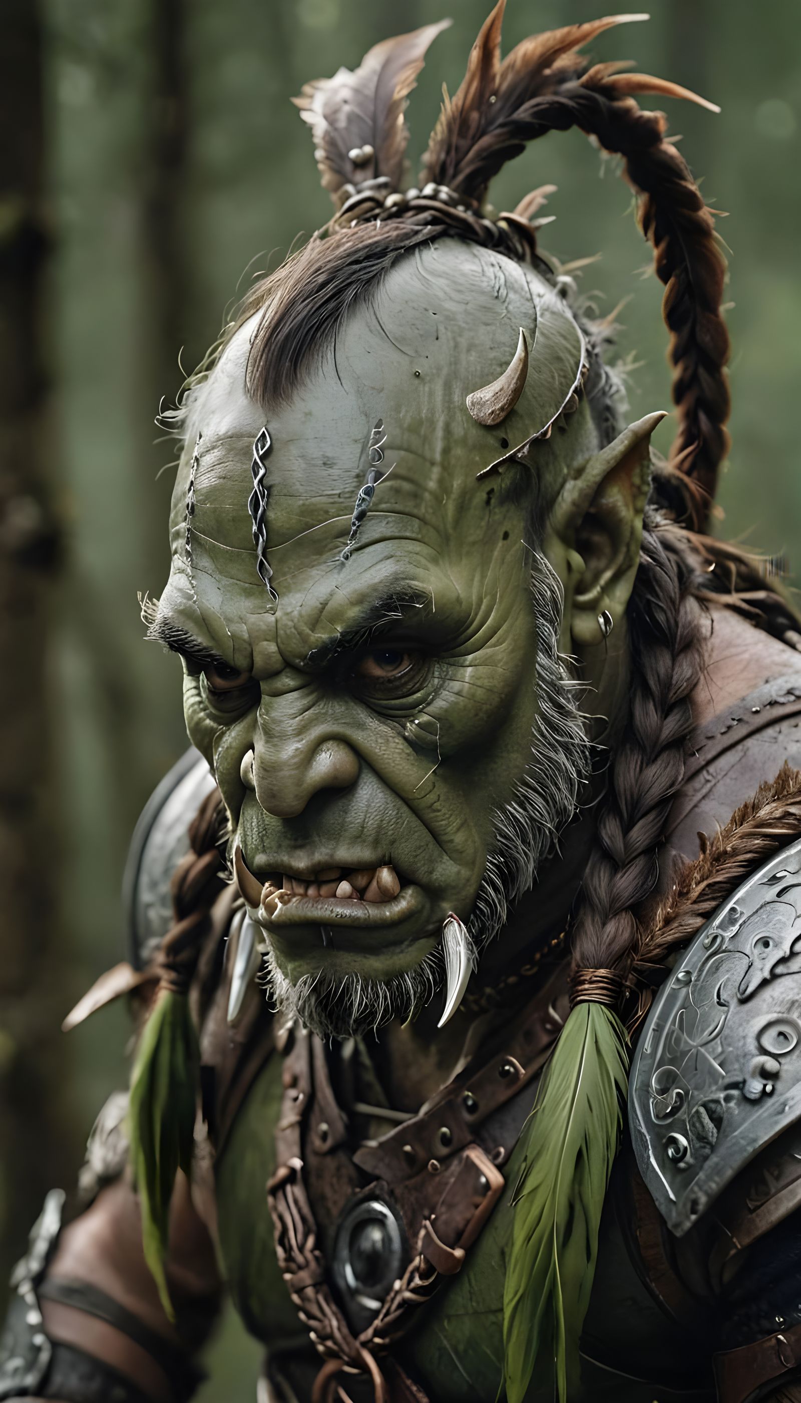 Fantasy Orc Portrait in Cinematic Lighting
