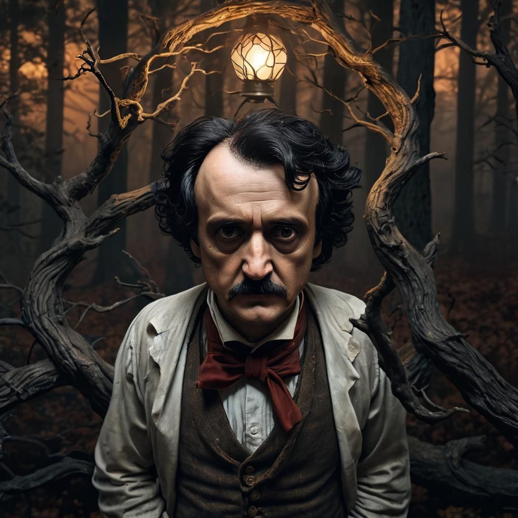 Poetic Balance: An Edgar Allan Poe Inspired Portrait