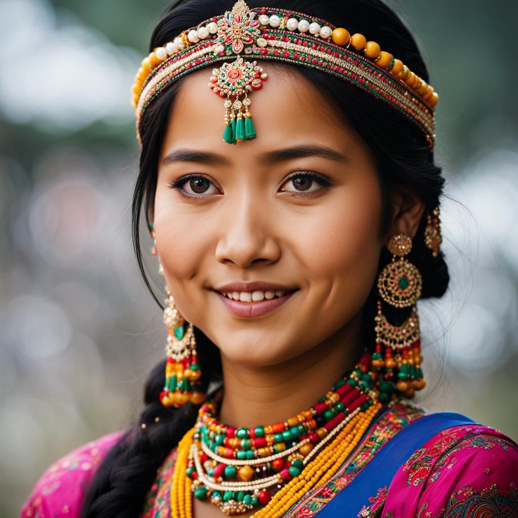 Elegant Chakma Girl in Traditional Attire