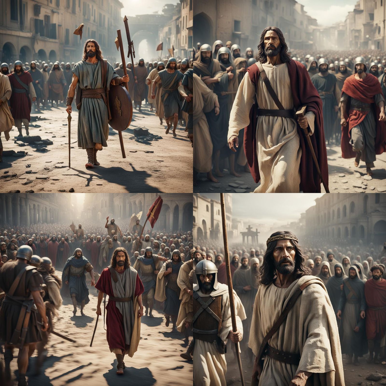 Jesus Walks to Calvary: A Cinematic Realism Image