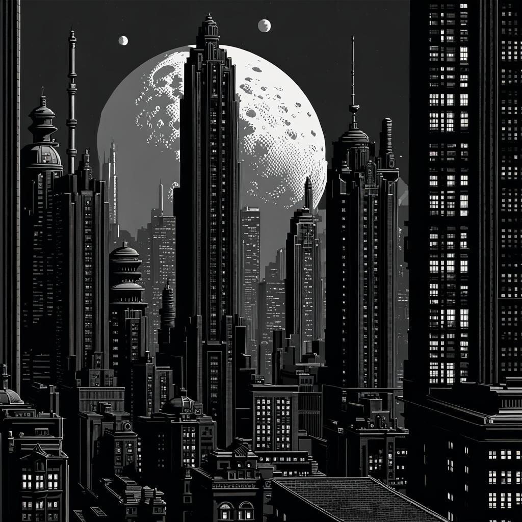 Dieselpunk City: 64-bit Pixel Art Film Noir